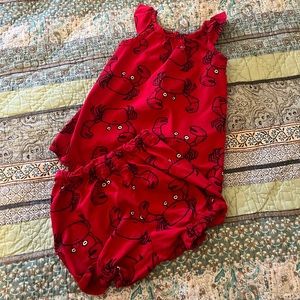 Red Hanna Andersson Crab Two Piece Set - 2T